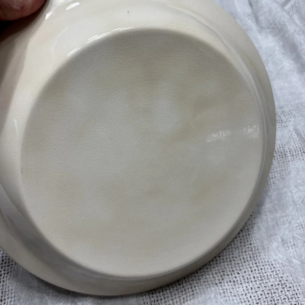 Vintage Crooksville China Co. Crossed Stitch Leaf Pie Plate